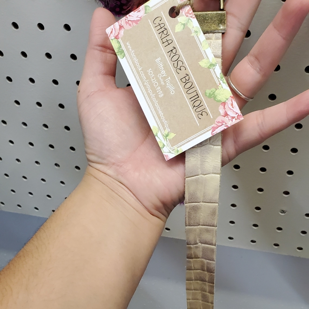 Authentic leather key wristlet